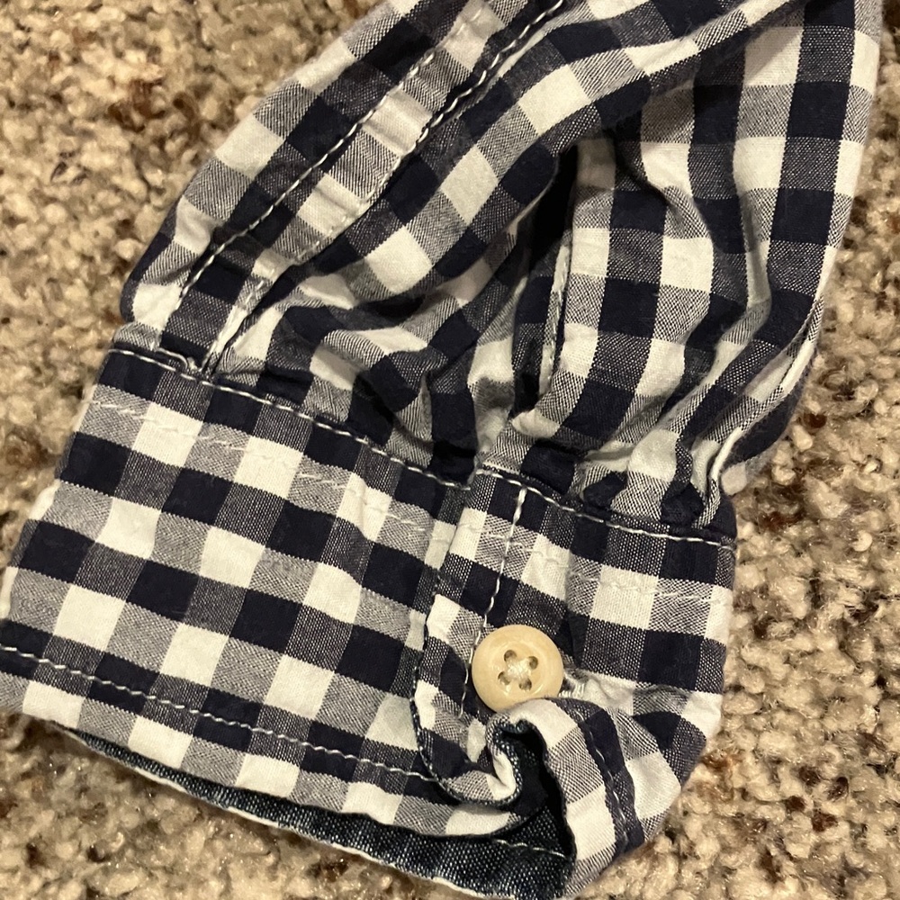 OshKosh B'gosh Blue and White Button Up Dress Shirt Size 6 - Picture 6 of 6